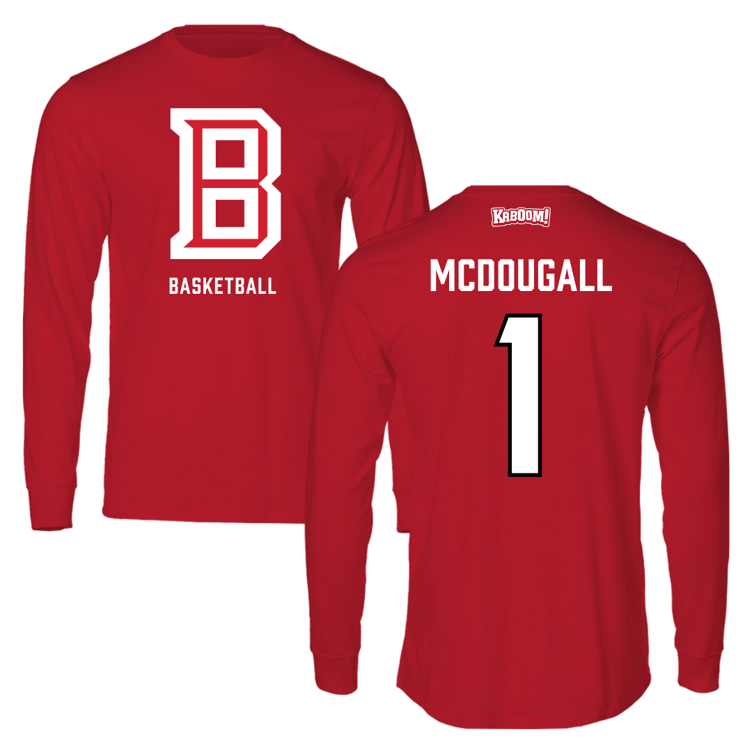 Bradley University Basketball Red Long Sleeve  - #1 Claire McDougall