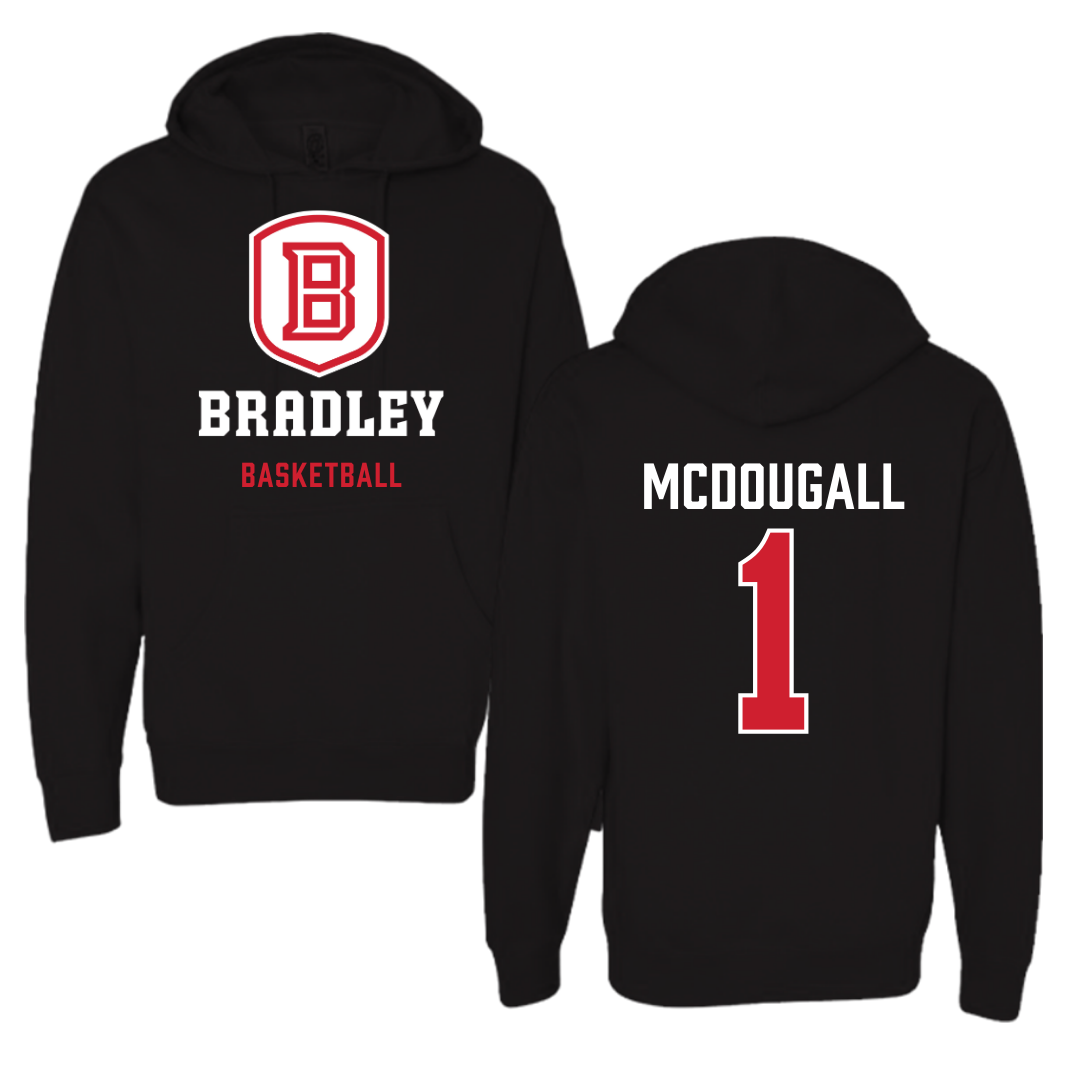 Bradley University Basketball Black Hoodie  - #1 Claire McDougall