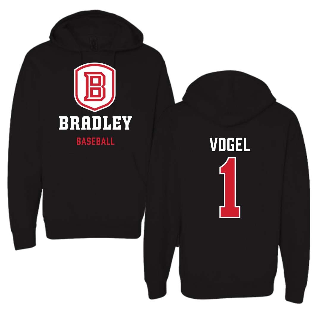 Bradley University Baseball Black Hoodie  - #1 Ryan Vogel