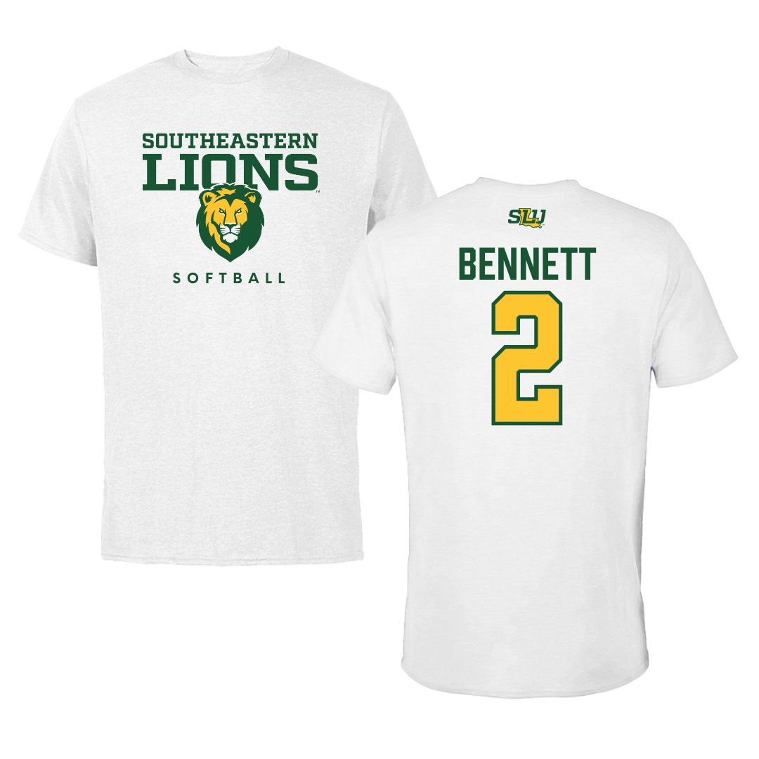 Southeastern Louisiana University Softball White Tee  - #2 Chloe Bennett