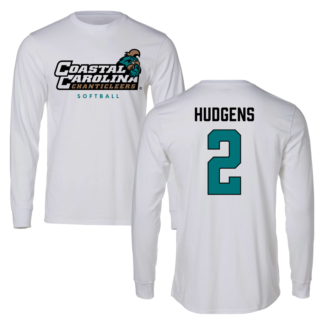 Coastal Carolina University Softball White Long Sleeve  - #2 Clara Hudgens