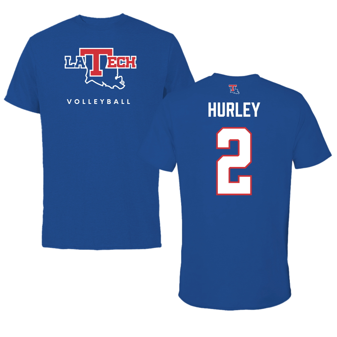Louisiana Tech University Volleyball True Royal Tee  - #2 Jailen Hurley