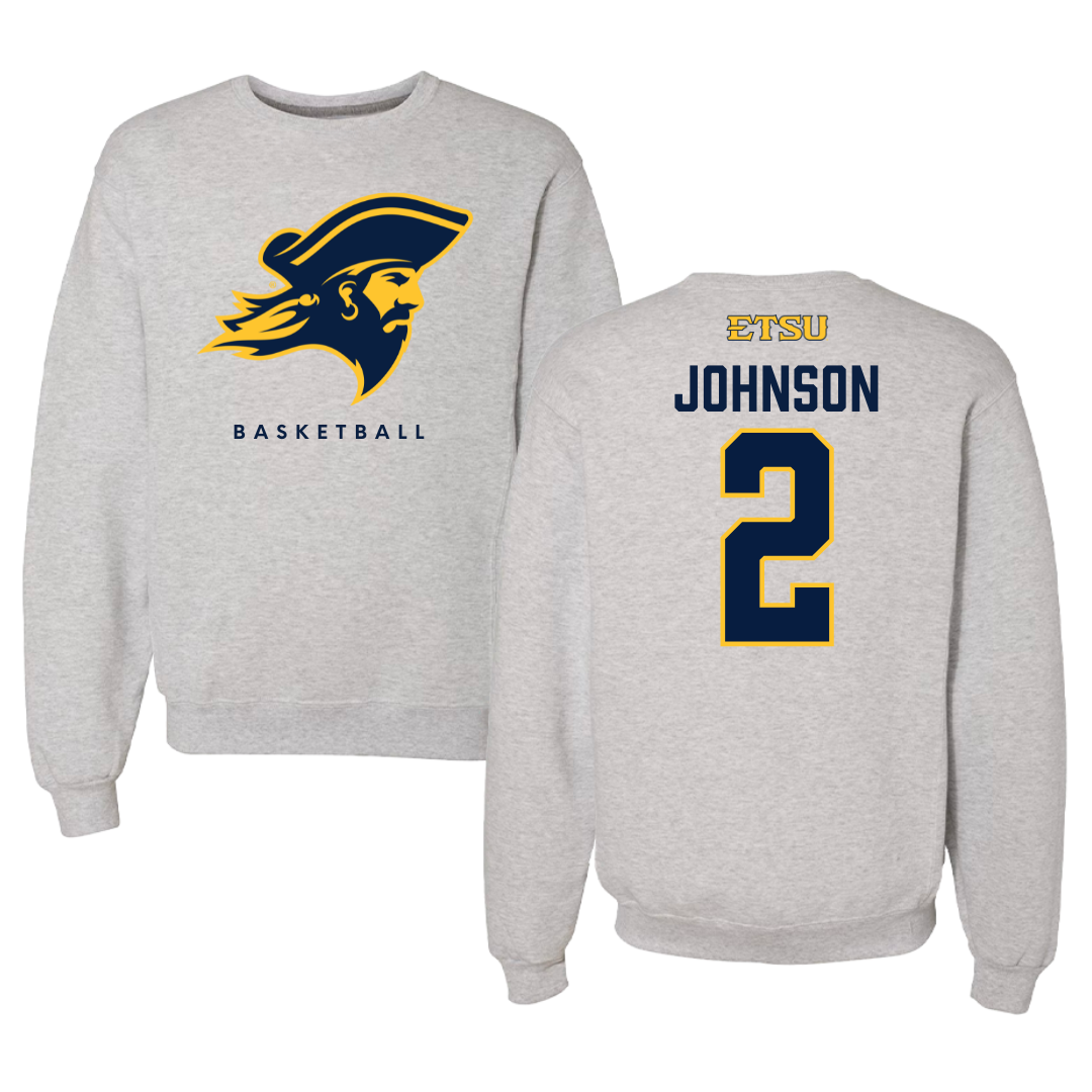 East Tennessee State University Basketball Gray Crewneck  - #2 Maki Johnson