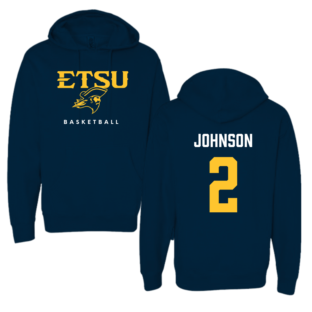 East Tennessee State University Basketball Navy Hoodie  - #2 Maki Johnson