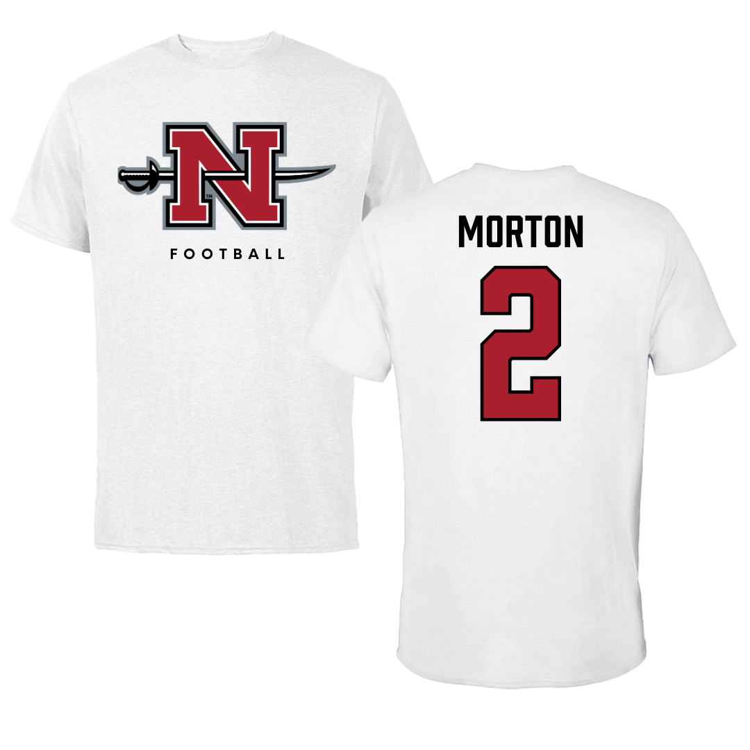 Nicholls State University Football White Tee  - #2 Tyler Morton