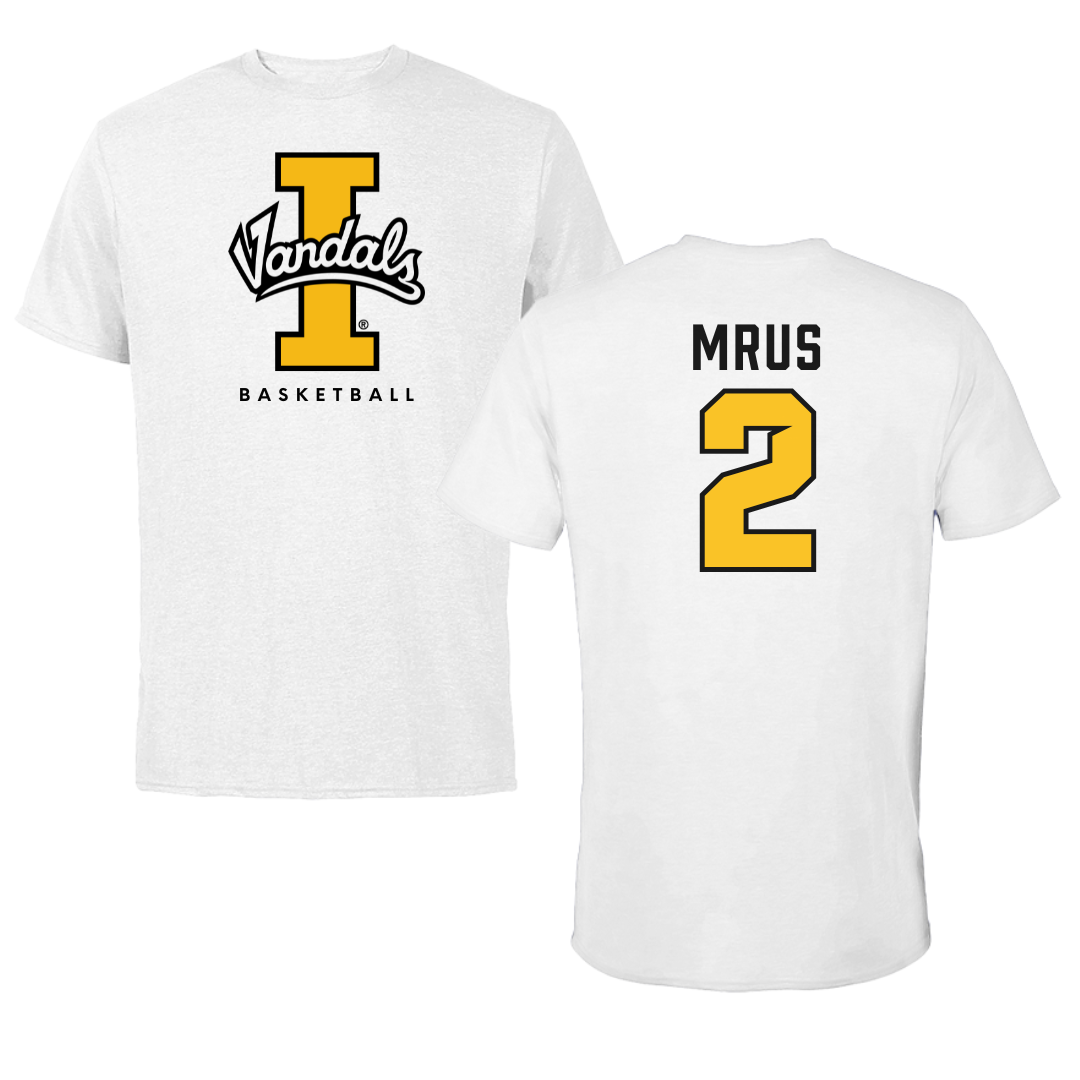 University of Idaho Basketball White Vandals Tee - #2 Tyler Mrus
