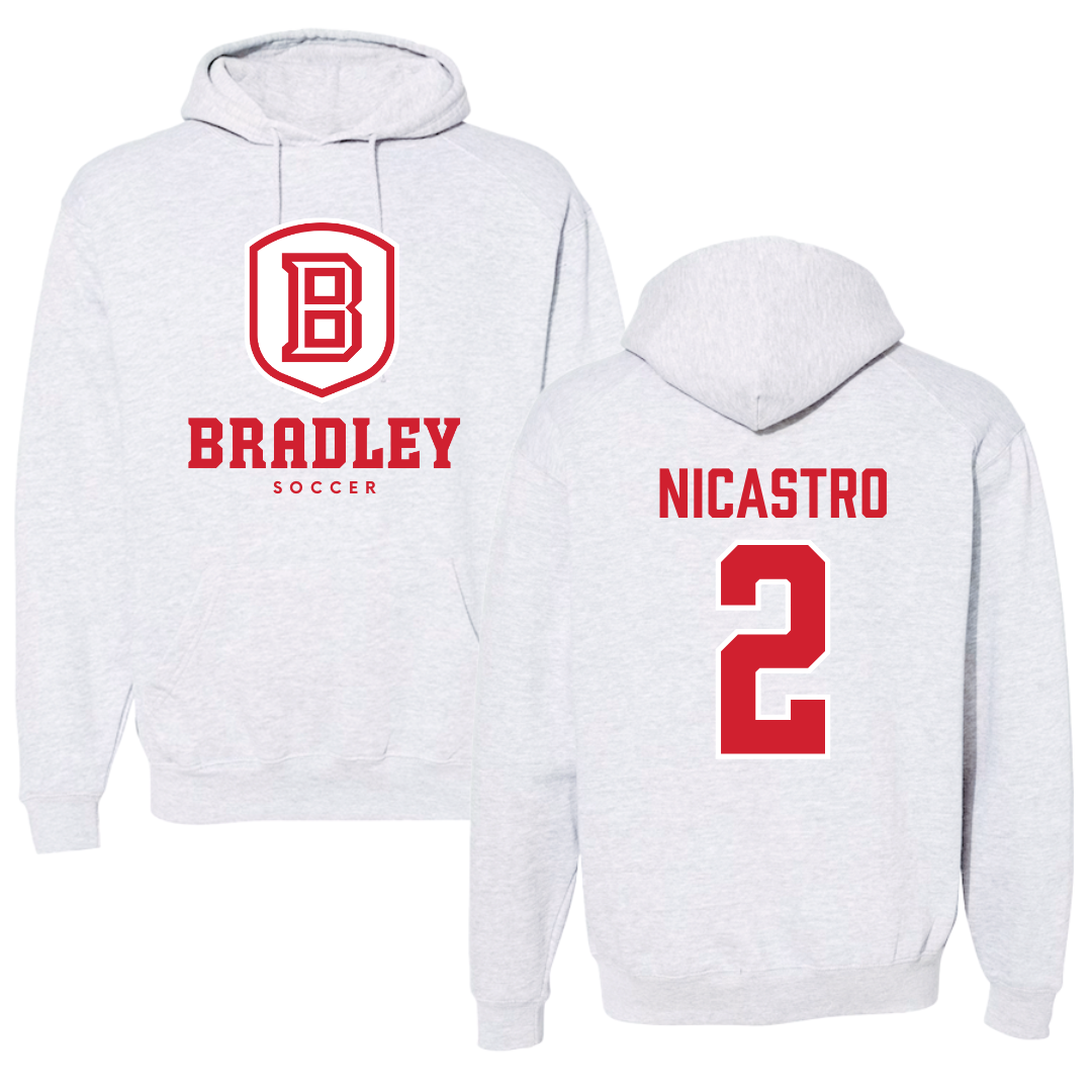 Bradley University Soccer Gray Hoodie  - #2 Alex Nicastro