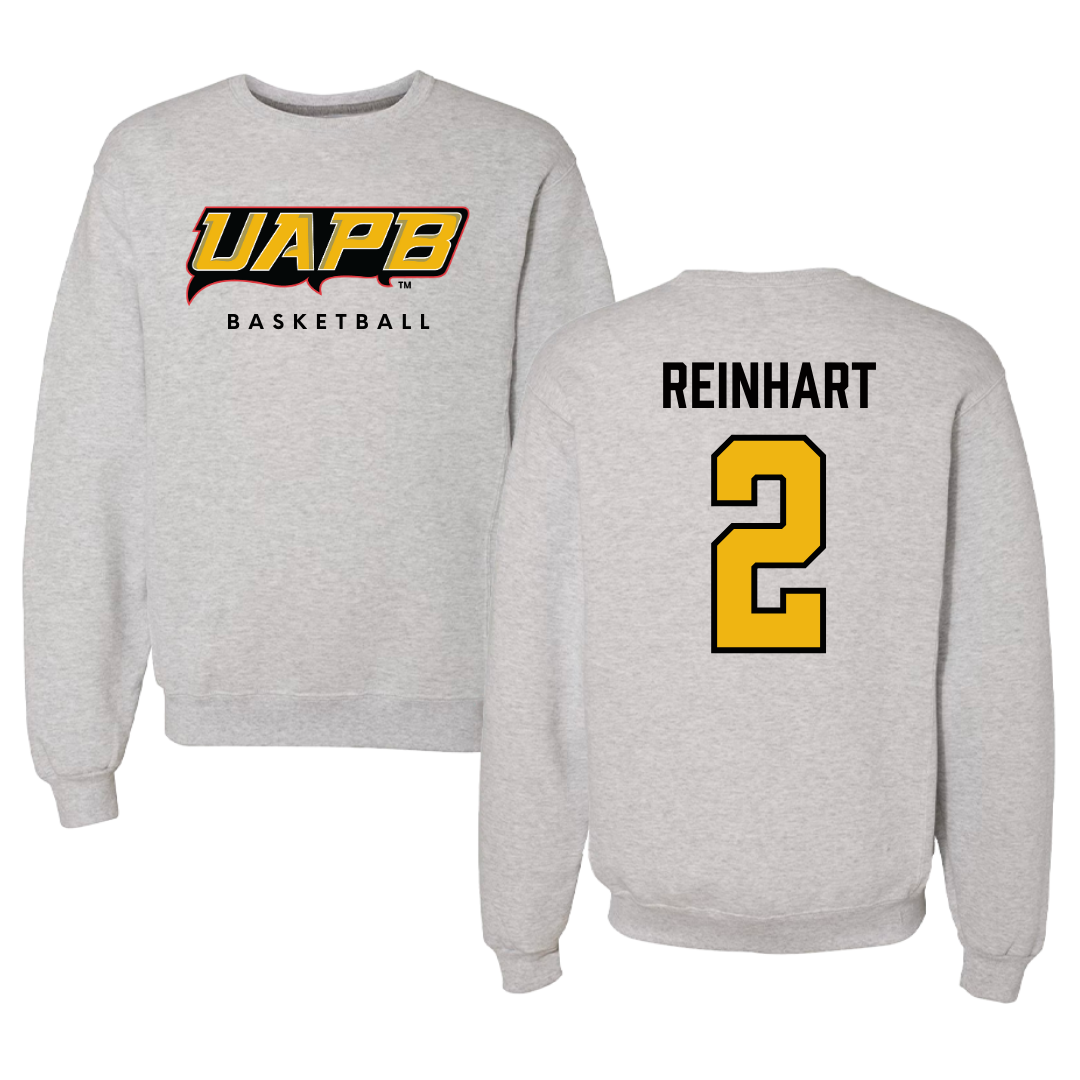 University of Arkansas-Pine Bluff Basketball Gray Crewneck  - #2 Zach Reinhart