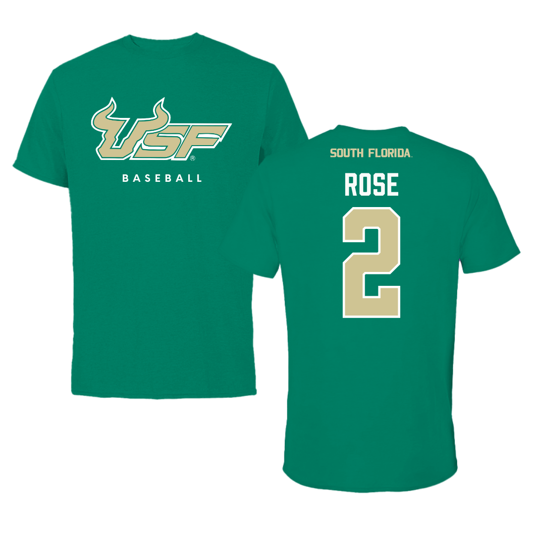 University of South Florida Baseball Green Tee  - #2 Matt Rose
