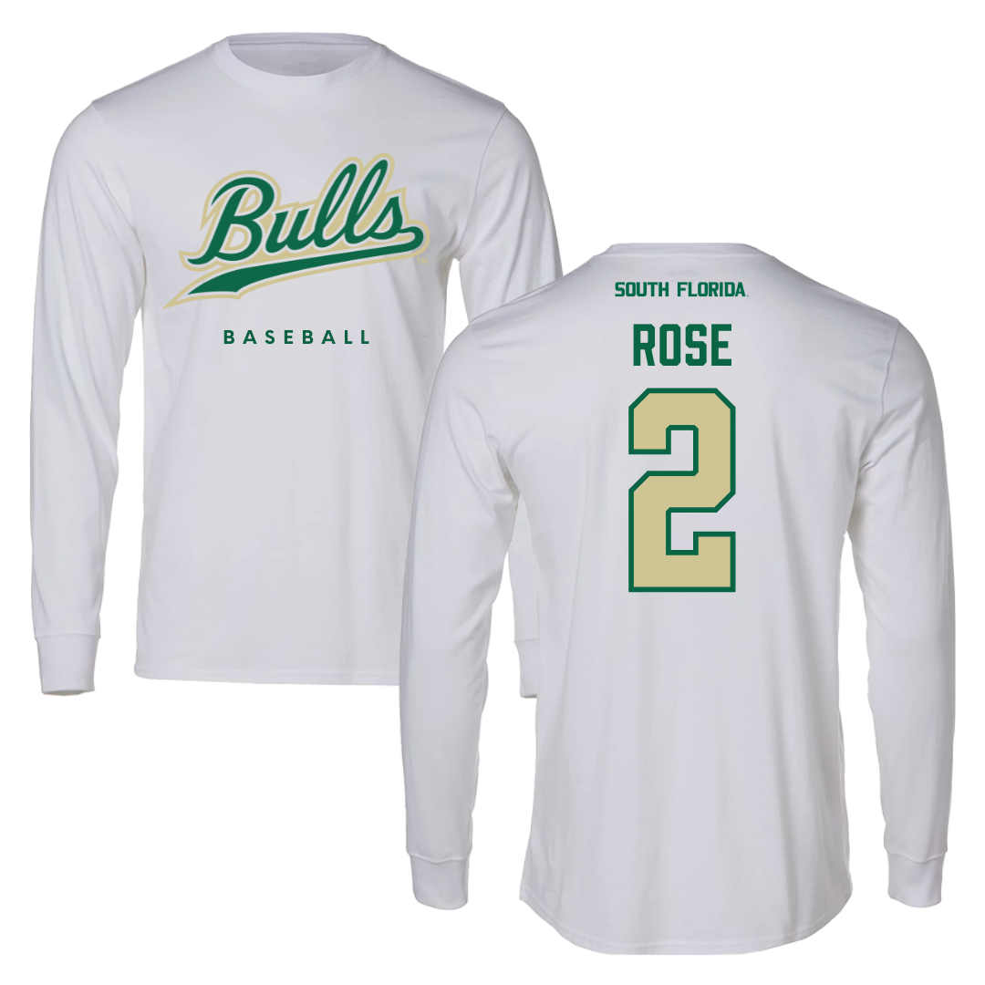 University of South Florida Baseball White Long Sleeve  - #2 Matt Rose