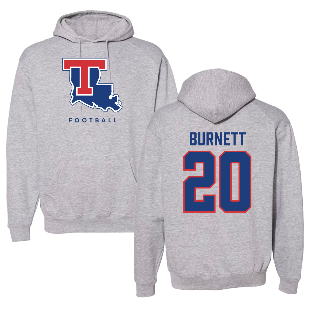 Louisiana Tech University Football Gray Hoodie  - #20 J'Dan Burnett