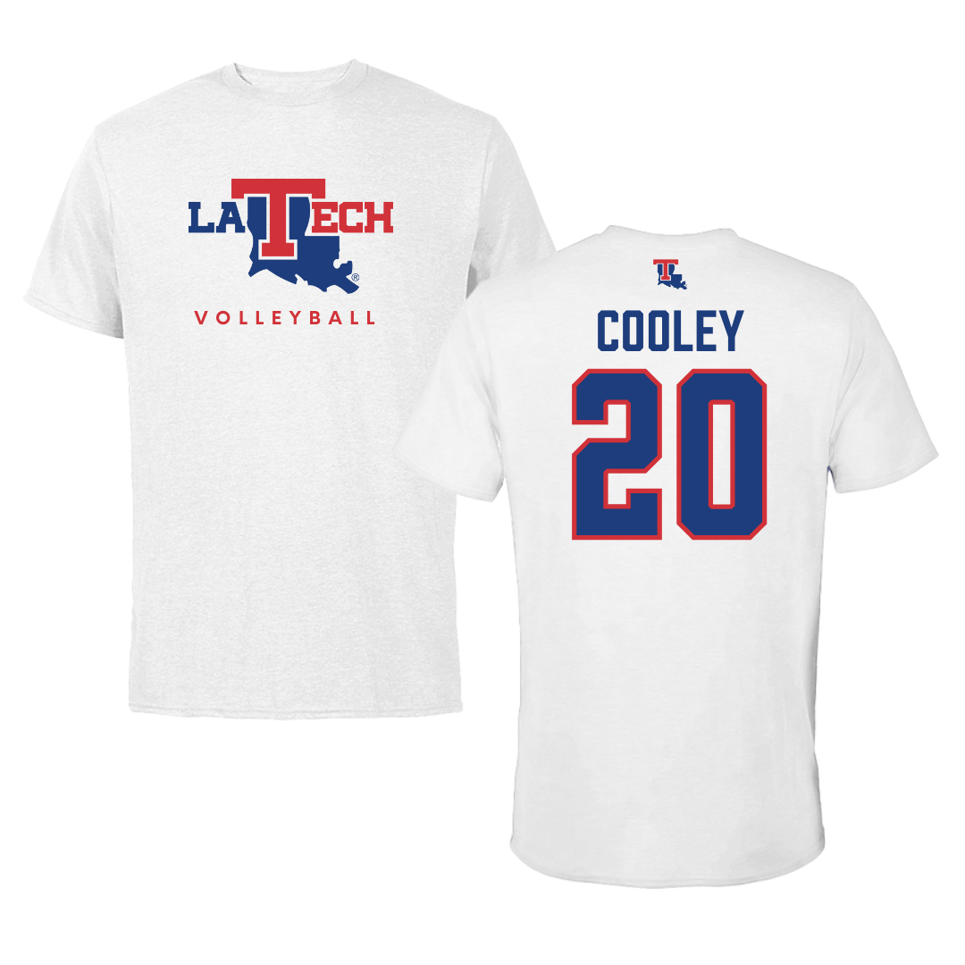 Louisiana Tech University Volleyball White Tee  - #20 Megan Cooley