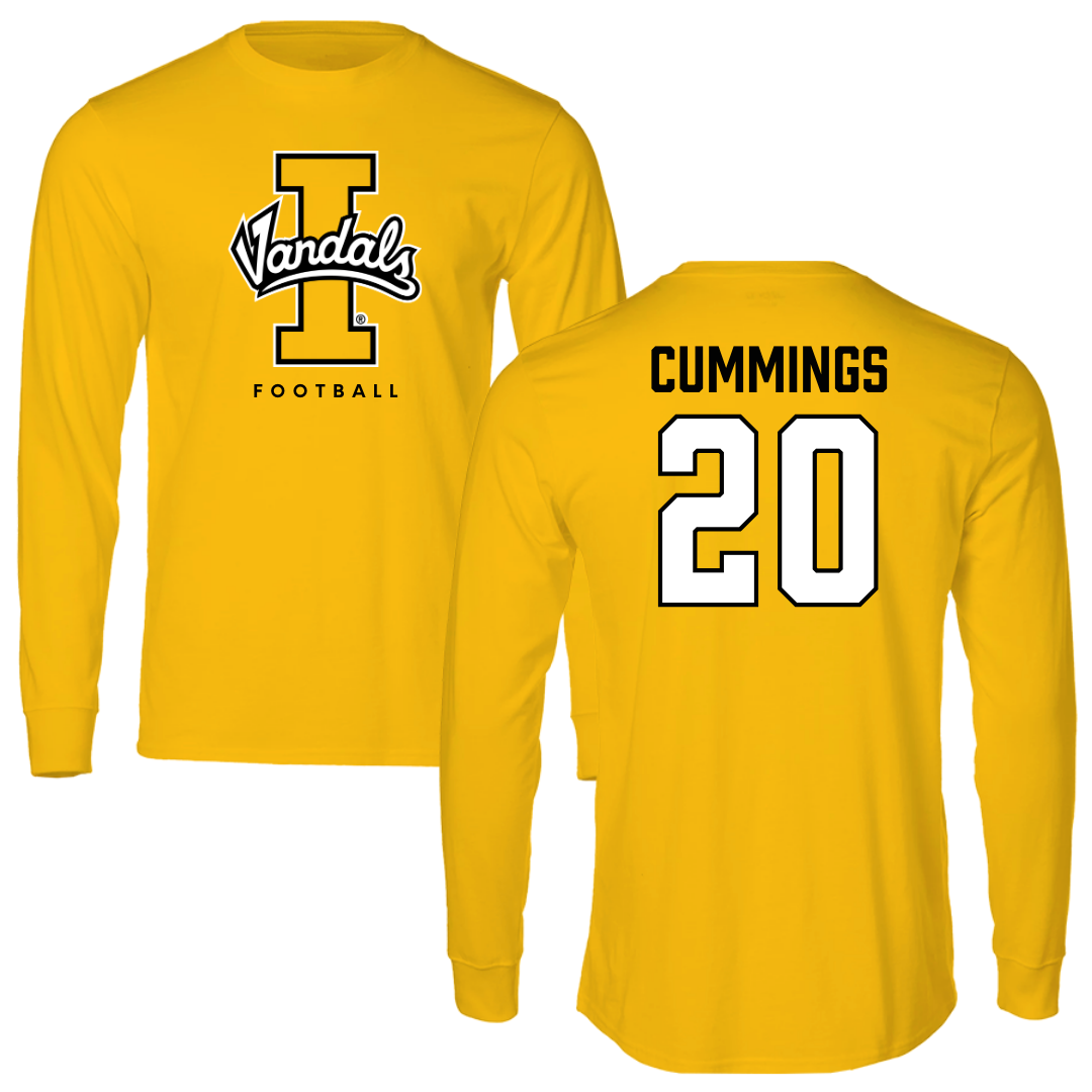 University of Idaho Football Gold Long Sleeve - #20 Elisha Cummings