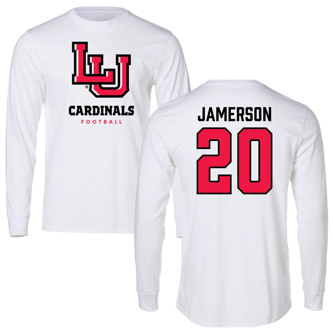 Lamar University Football White Long Sleeve  - #20 Kybo Jamerson