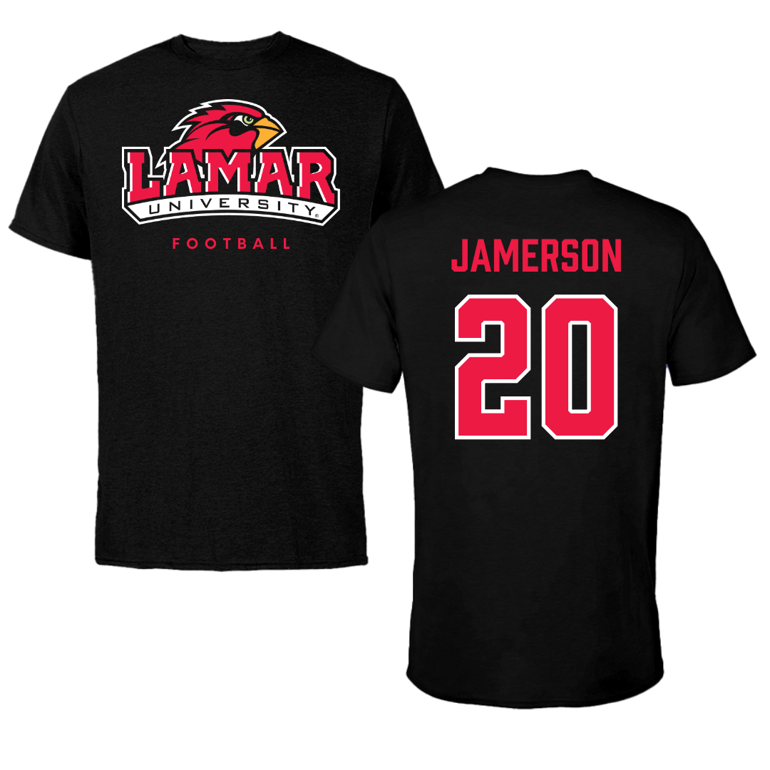 Lamar University Football Black Tee  - #20 Kybo Jamerson