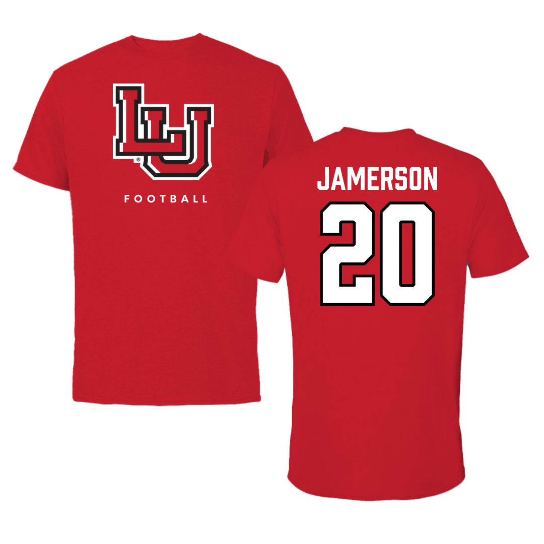 Lamar University Football Red Tee  - #20 Kybo Jamerson