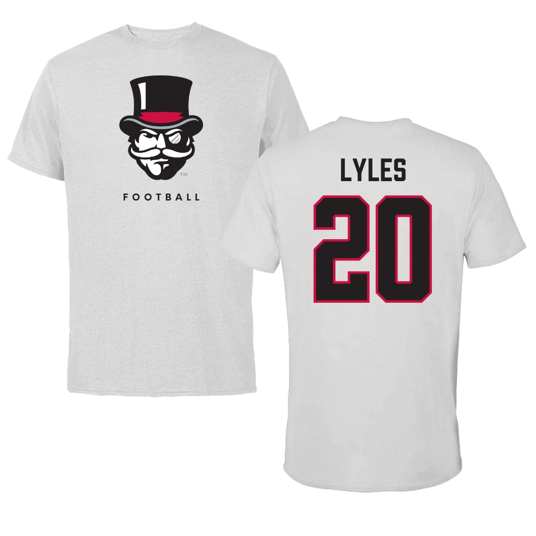 Austin Peay State University Football Gray Mascot Tee - #20 Jaden Lyles