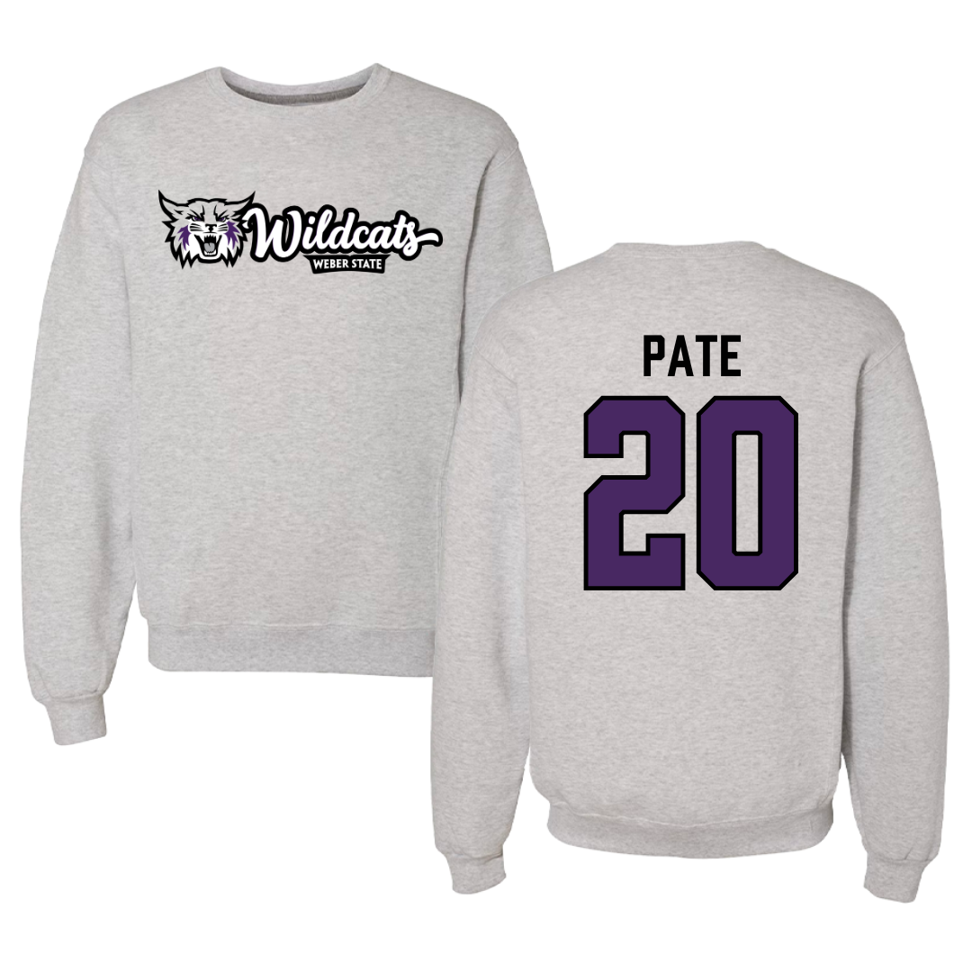 Weber State University Football Gray Crewneck  - #20 Montae Pate