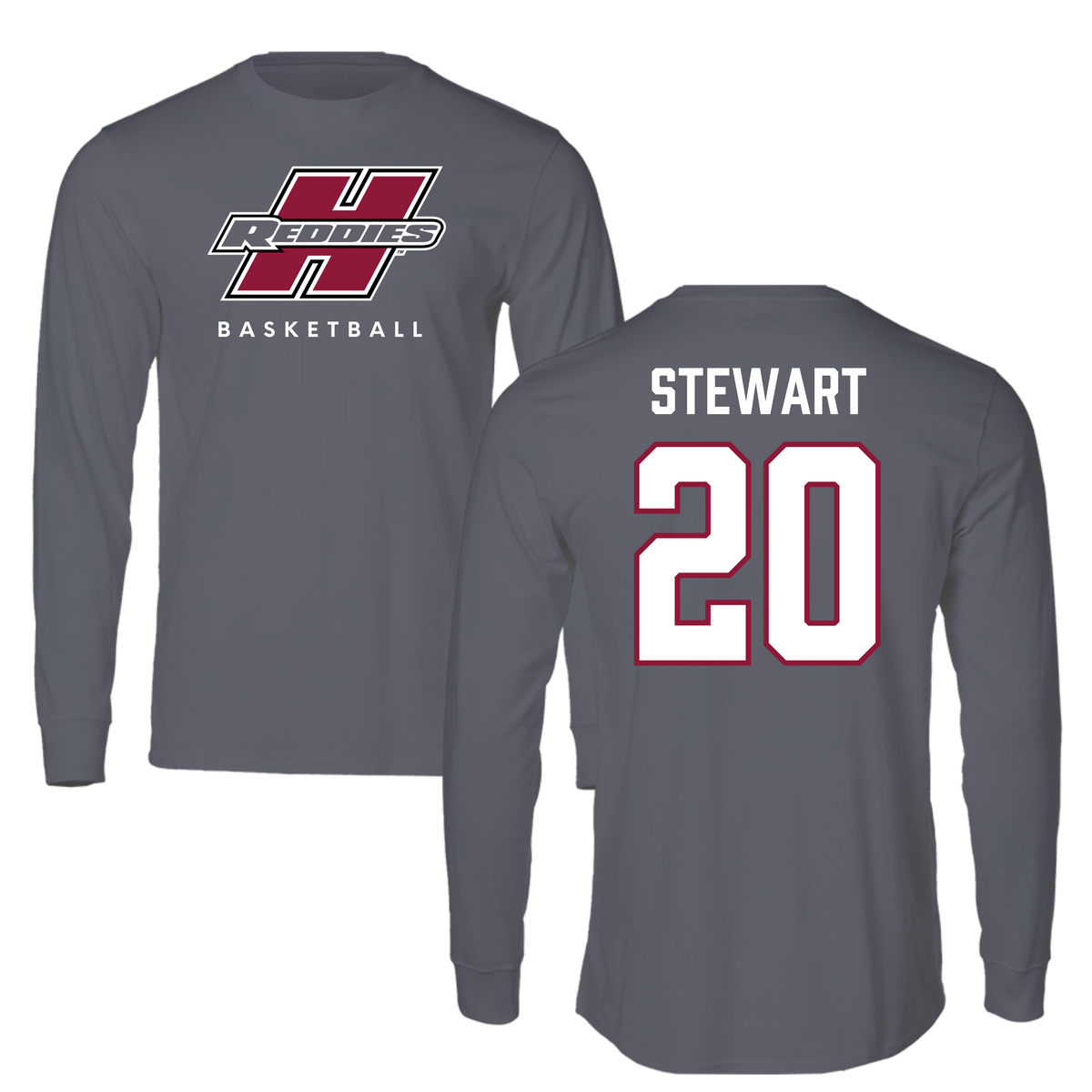 Henderson State University Basketball Gray Long Sleeve  - #20 KJ Stewart