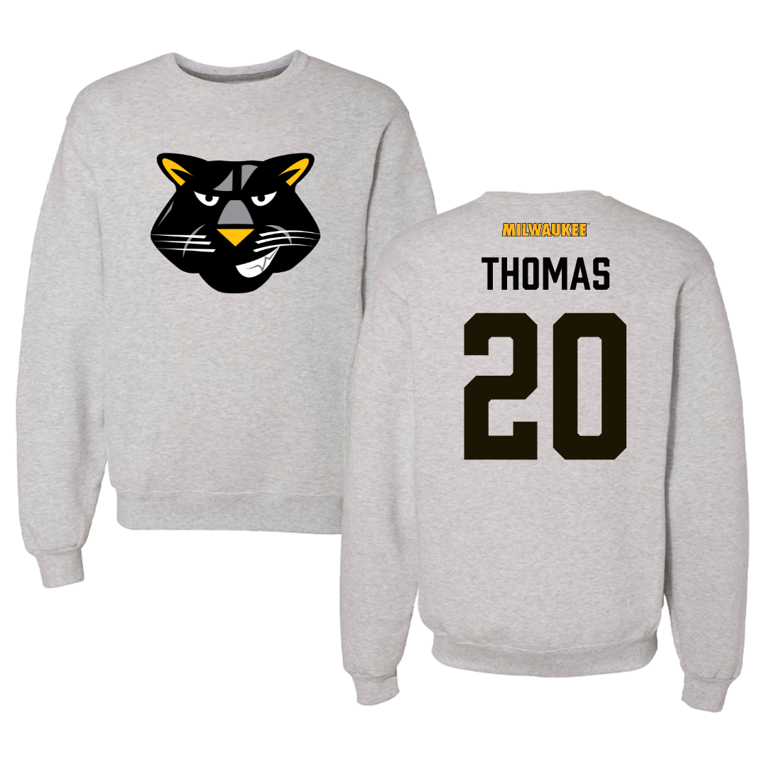 University of Wisconsin-Milwaukee Basketball Gray Crewneck  - #20 Maurice Thomas