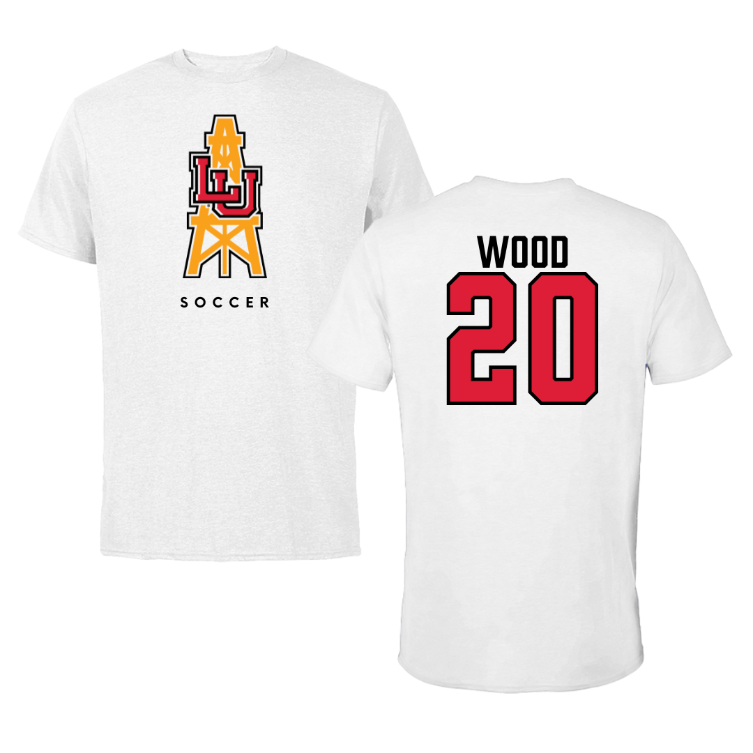 Lamar University Soccer White Tee  - #20 Emmy Wood