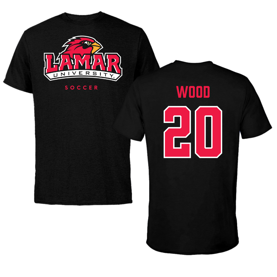 Lamar University Soccer Black Tee  - #20 Emmy Wood