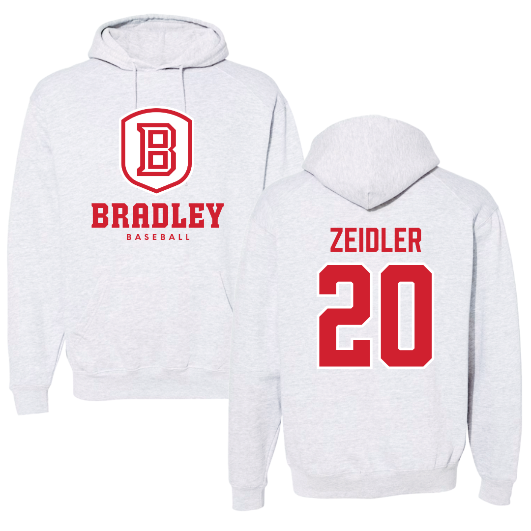 Bradley University Baseball Gray Hoodie  - #20 Theo Zeidler