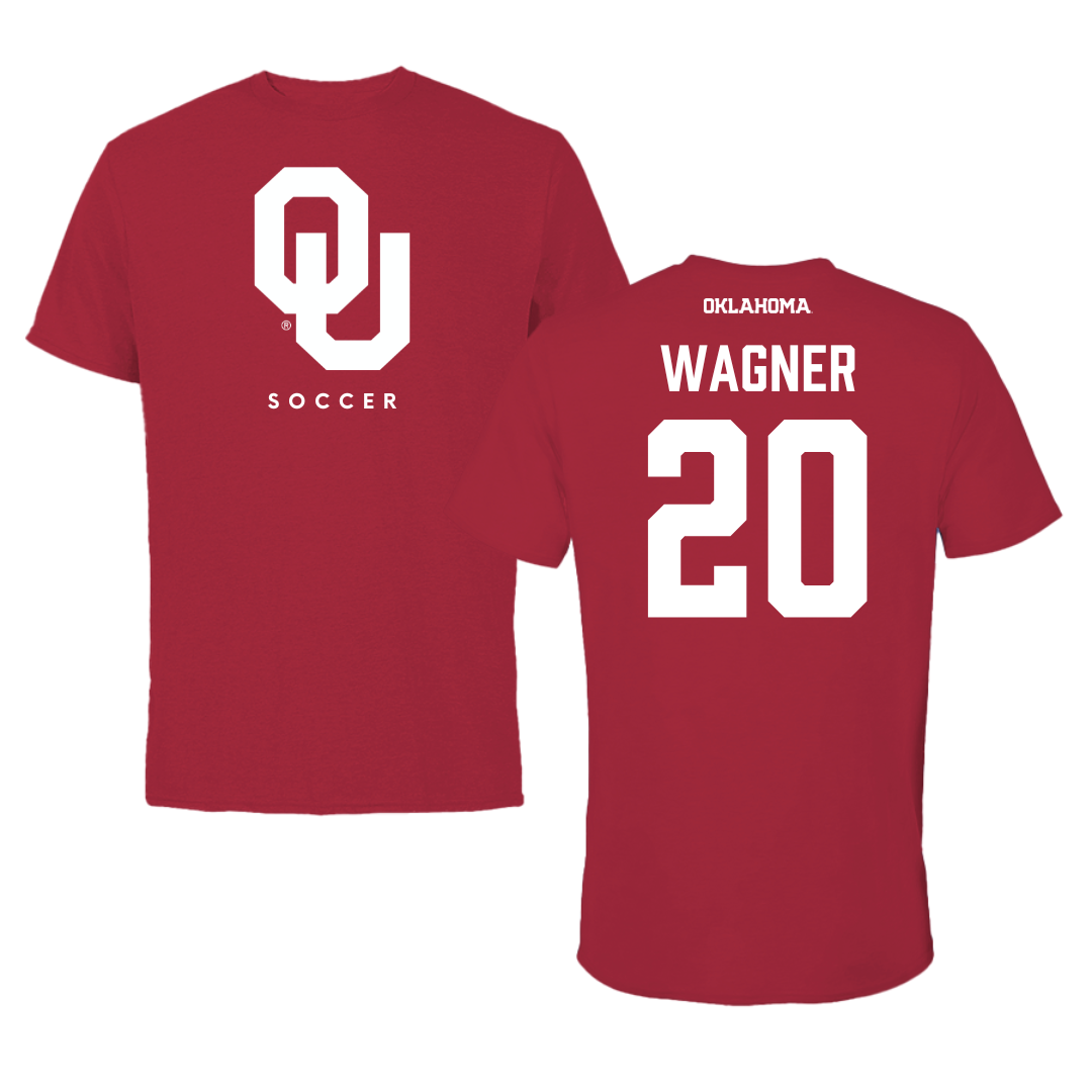 University of Oklahoma Soccer Crimson Tee  - #20 Chelsea Wagner