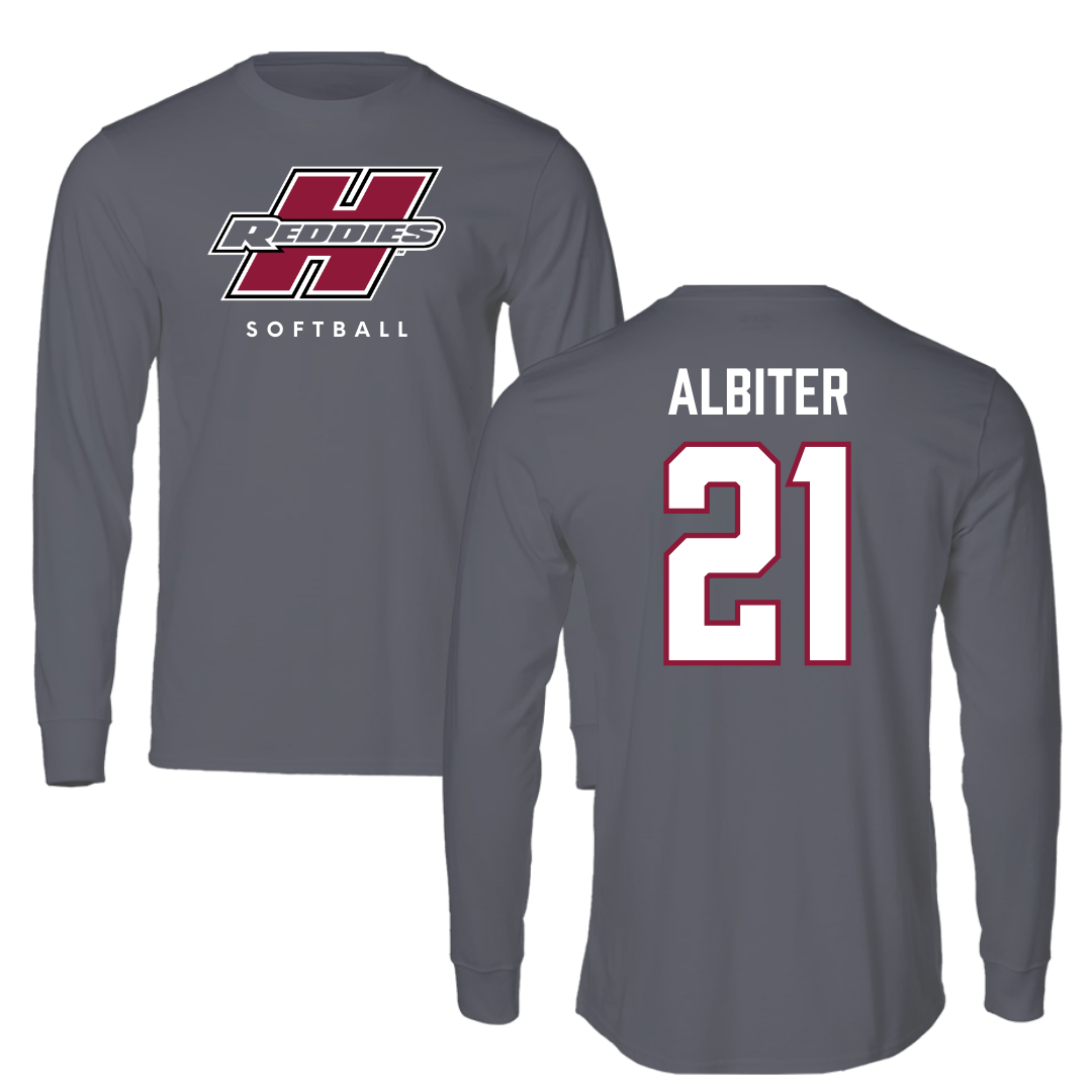 Henderson State University Softball Gray Long Sleeve  - #21 Jay Albiter