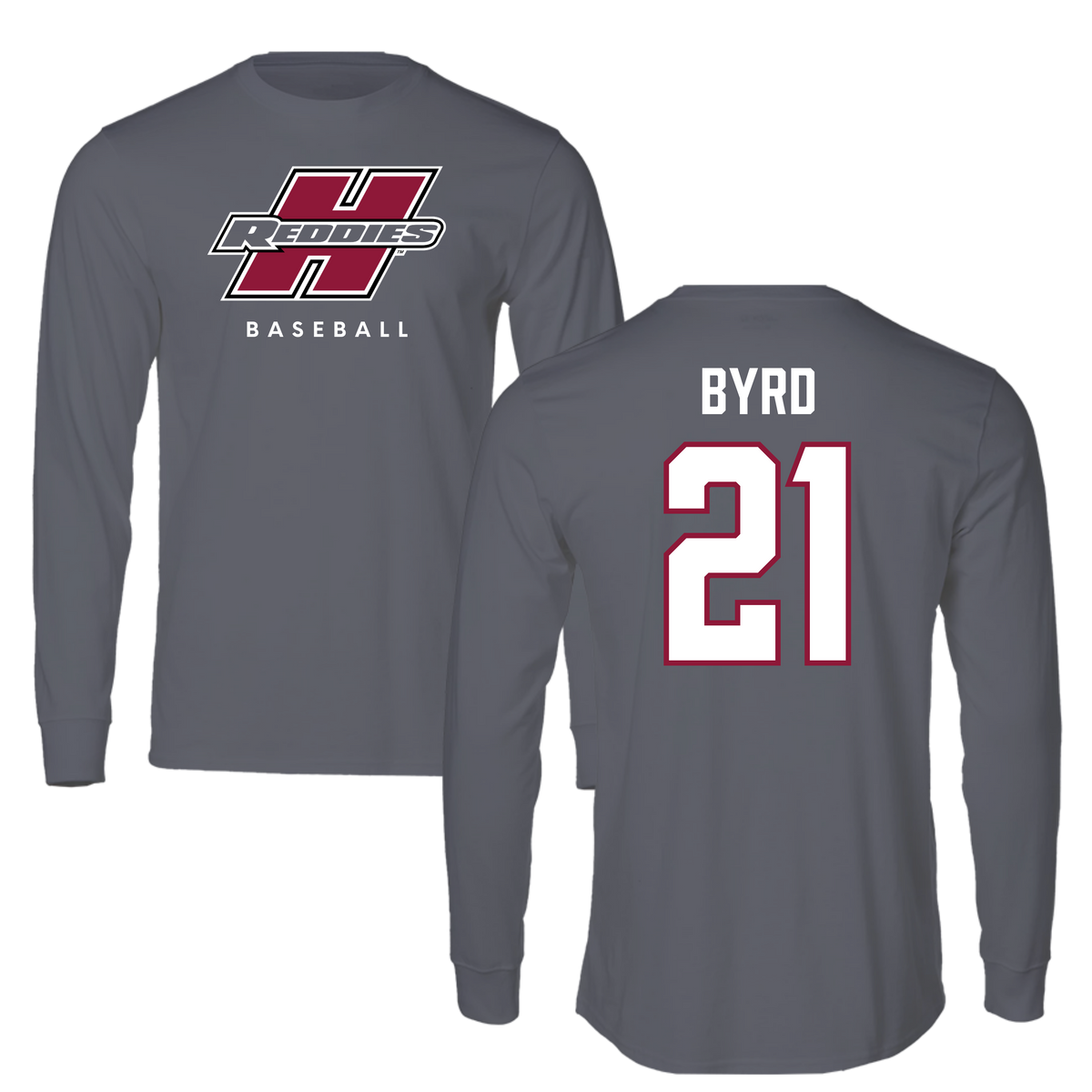 Henderson State University Baseball Gray Long Sleeve  - #21 Payton Byrd