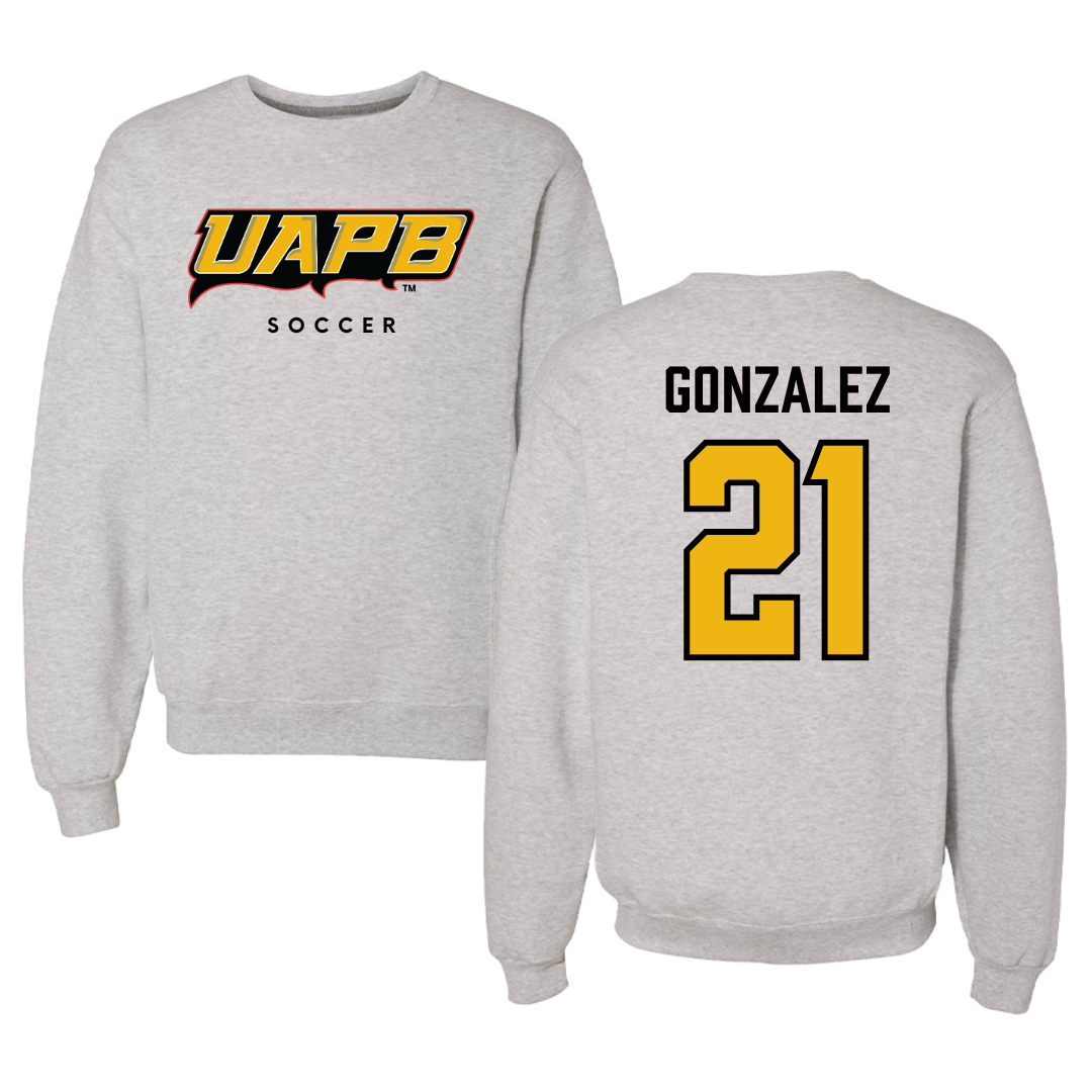 University of Arkansas-Pine Bluff Soccer Gray Crewneck  - #21 Brooke Gonzalez