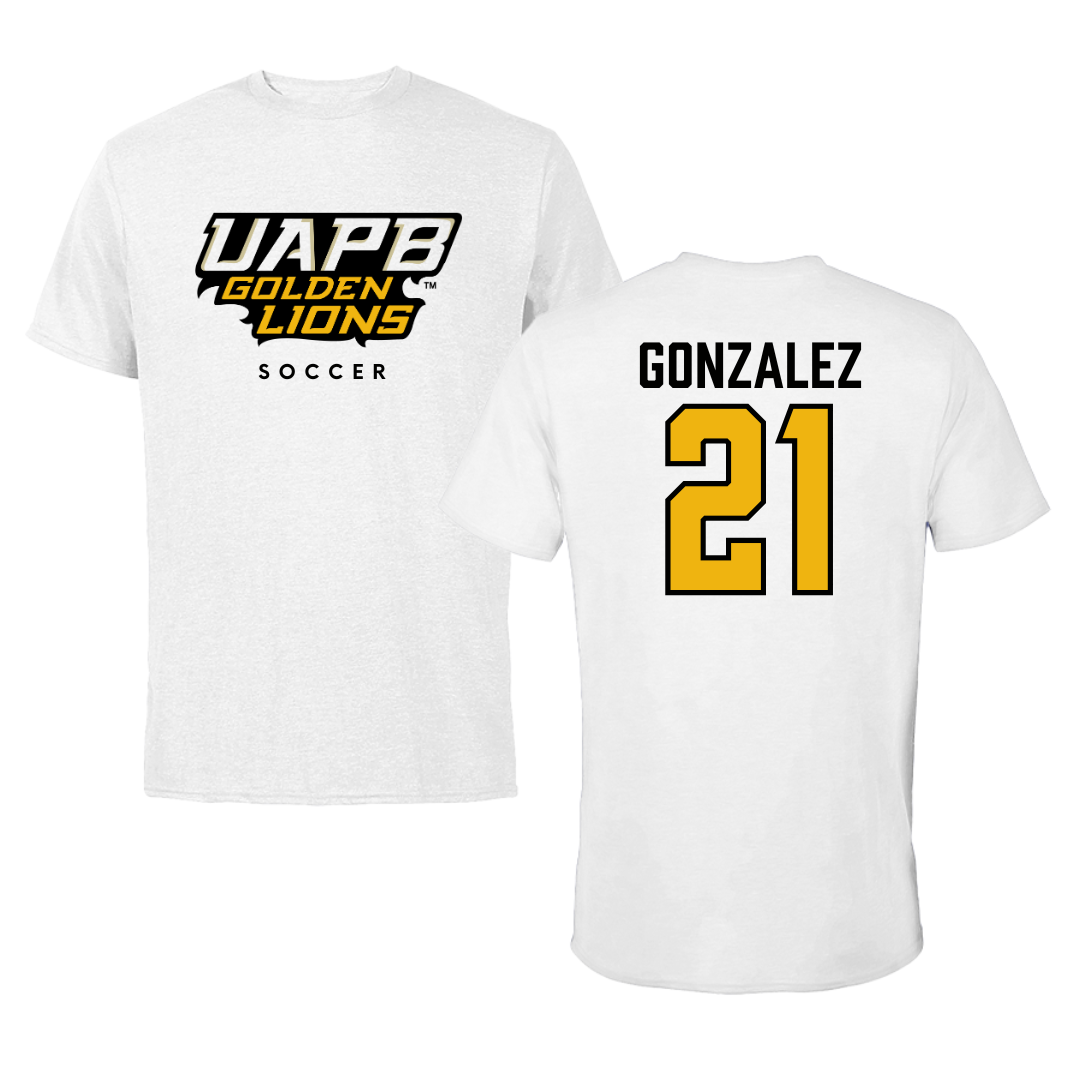University of Arkansas-Pine Bluff Soccer White Tee  - #21 Brooke Gonzalez