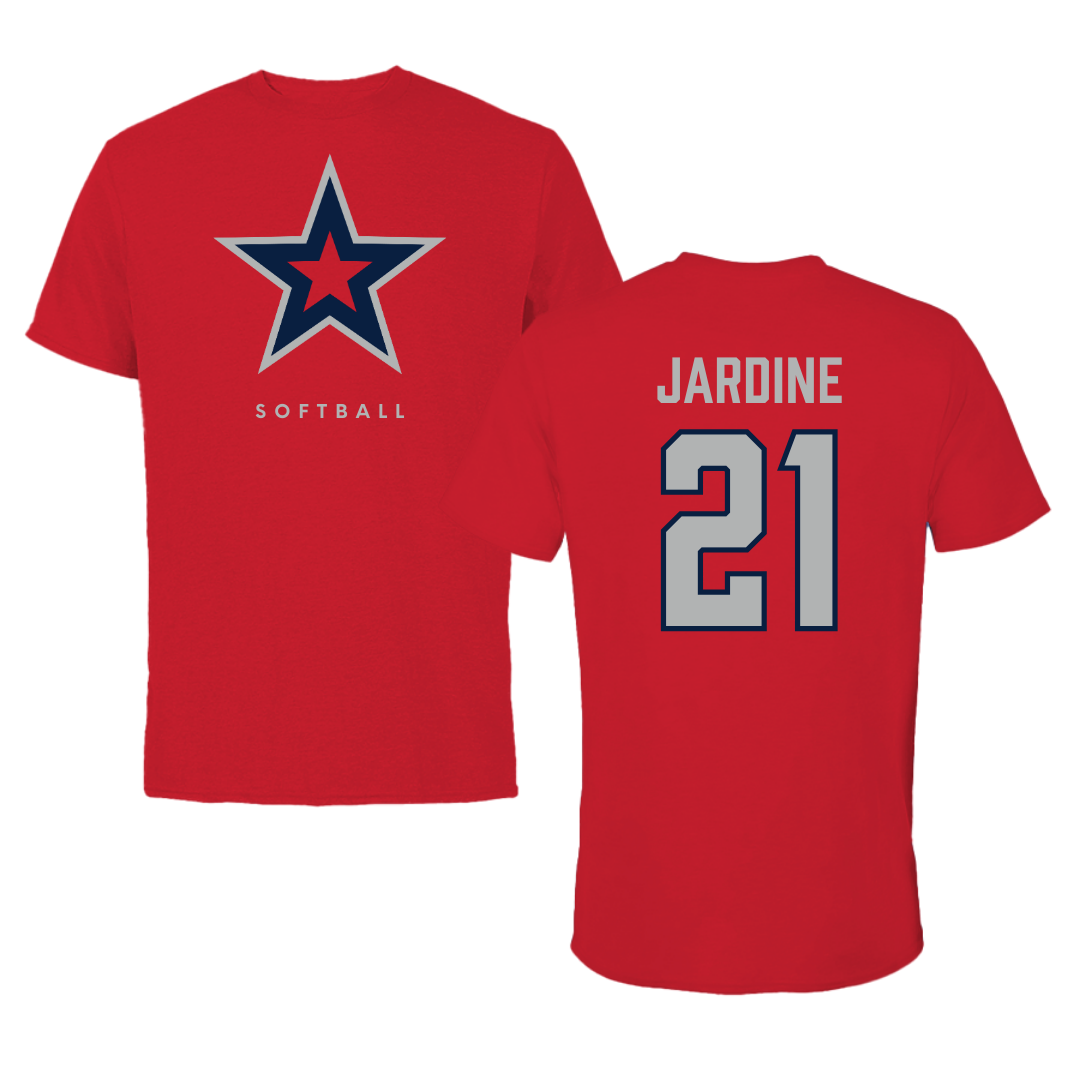 Robert Morris University Softball Red Tee  - #21 Makayla Jardine