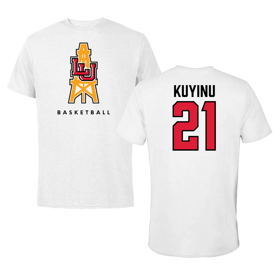 Lamar University Basketball White Tee  - #21 Teni Kuyinu