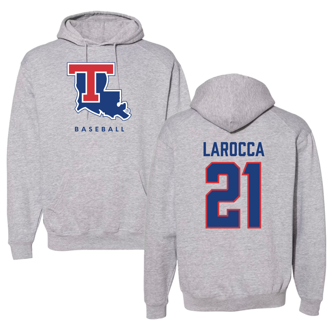 Louisiana Tech University Baseball Gray Hoodie  - #21 Jake LaRocca