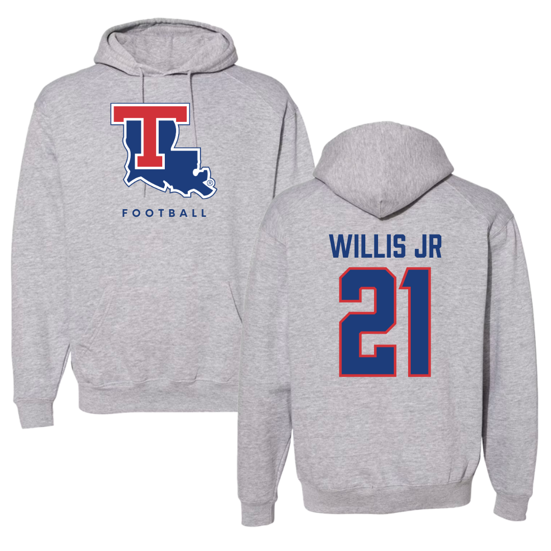 Louisiana Tech University Football Gray Hoodie  - #21 Keith Willis Jr