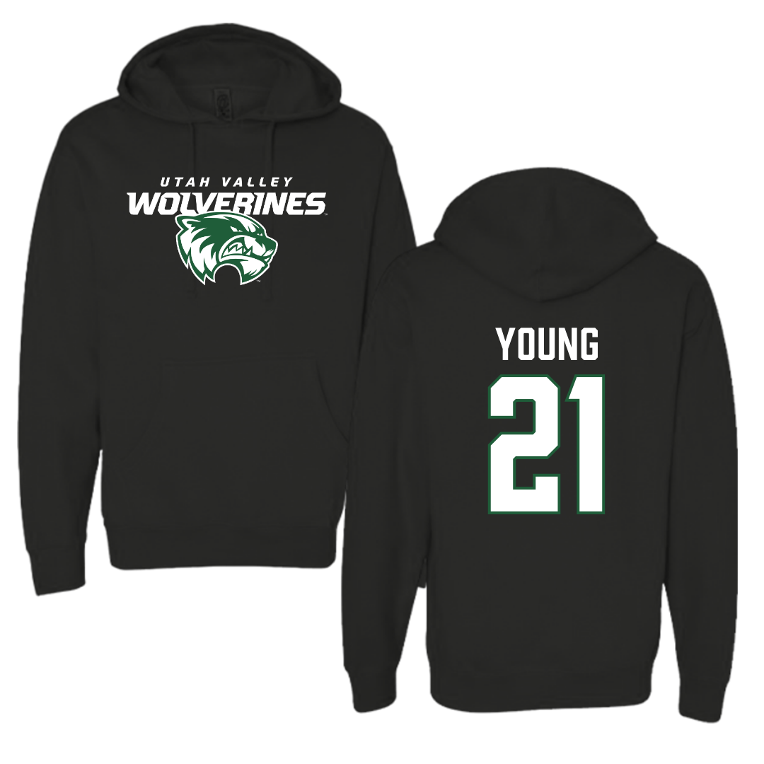 Utah Valley University Soccer Black Hoodie  - #21 Elle Young