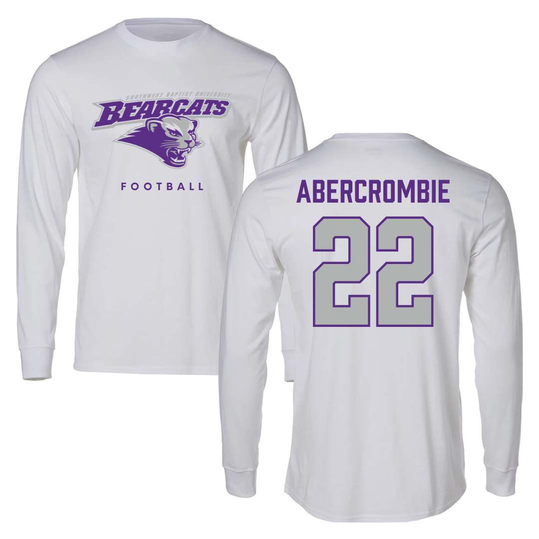 Southwest Baptist University Football White Long Sleeve  - #22 Jordan Abercrombie