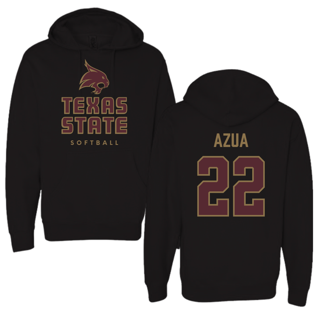 Texas State University Softball Black Hoodie  - #22 Madison Azua