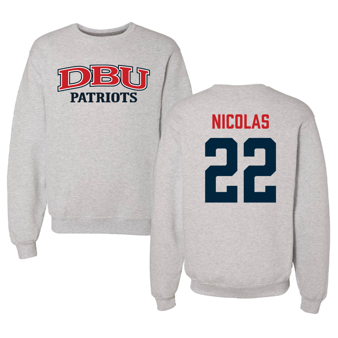Dallas Baptist University Soccer Gray Crewneck  - #22 Nicolas Barros