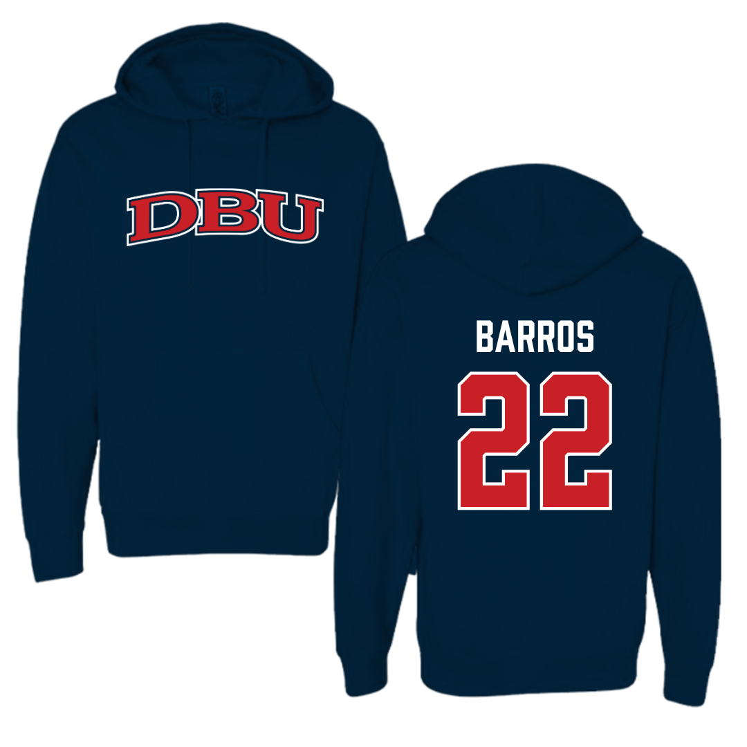 Dallas Baptist University Soccer Navy Hoodie  - #22 Nicolas Barros