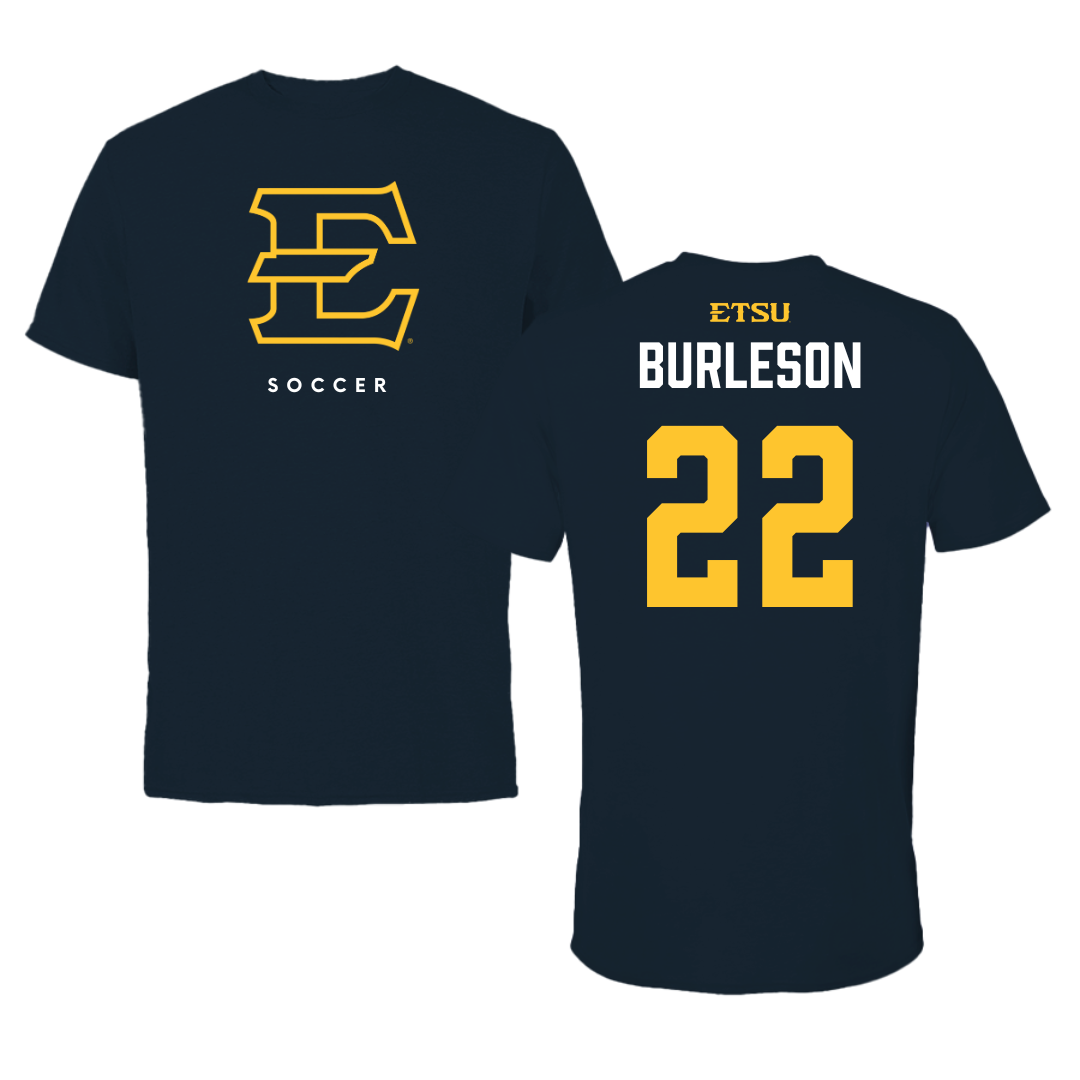East Tennessee State University Soccer Navy Tee  - #22 Megan Burleson