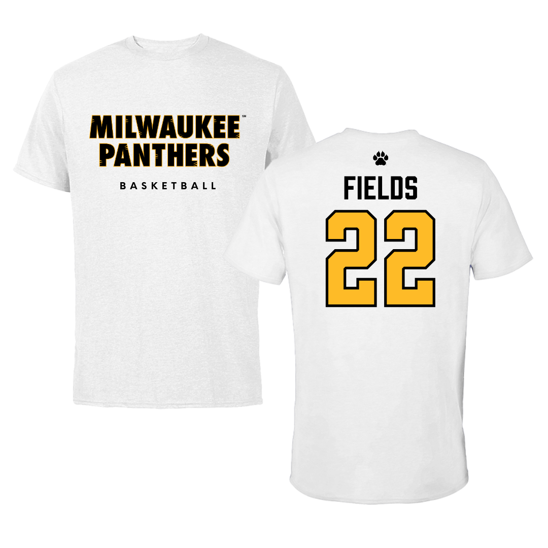 University of Wisconsin-Milwaukee Basketball White Tee  - #22 Faizon Fields