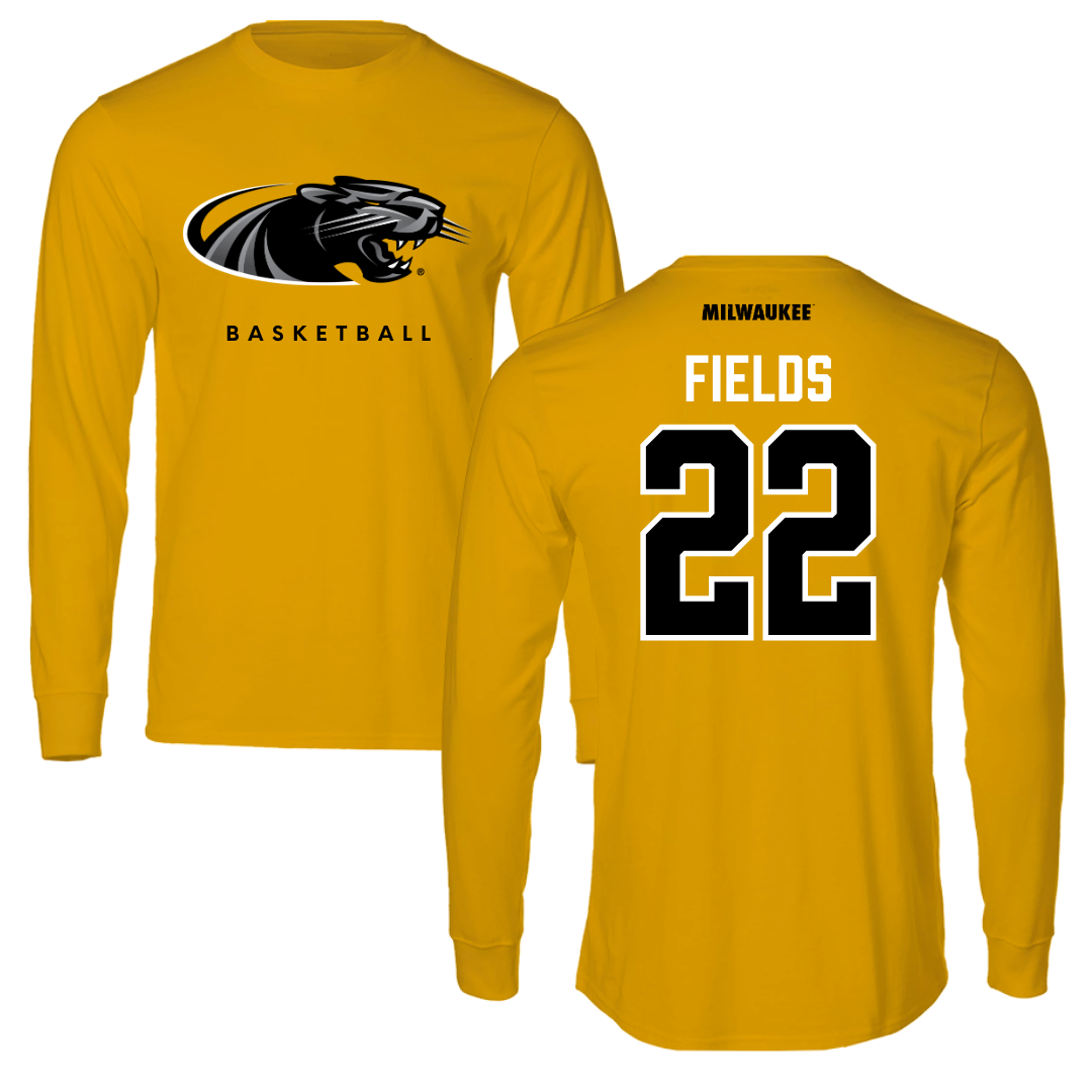 University of Wisconsin-Milwaukee Basketball Gold Long Sleeve  - #22 Faizon Fields