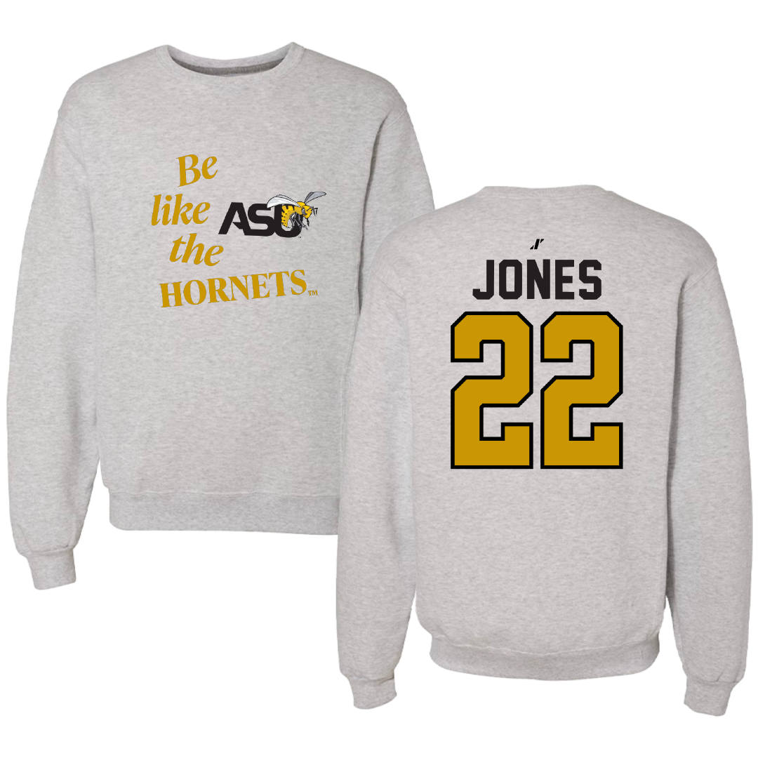 Alabama State University Soccer Light Gray Be Like Us Crewneck - #22 Summer Jones