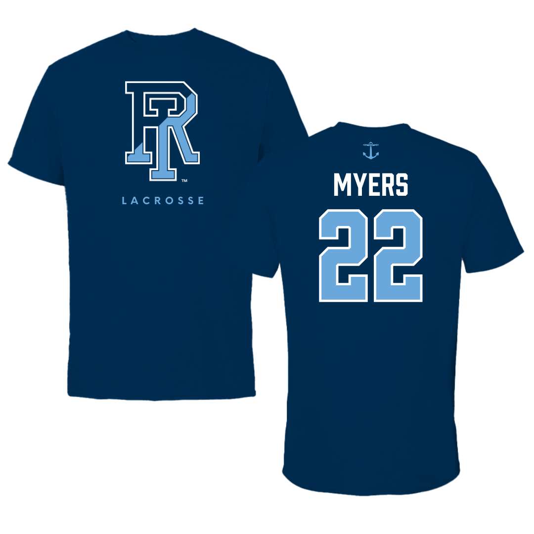 University of Rhode Island Lacrosse Navy Tee  - #22 Brinley Myers