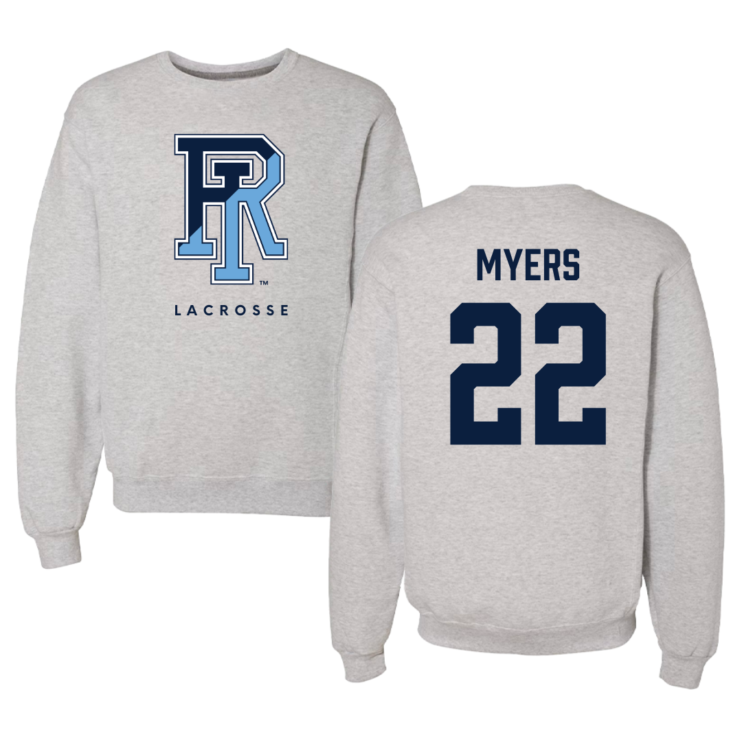 University of Rhode Island Lacrosse Gray Crewneck  - #22 Brinley Myers