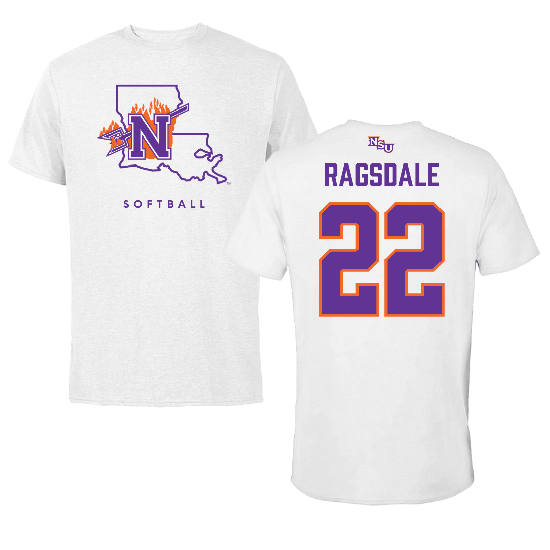 Northwestern State University Softball White Tee  - #22 Bailie Ragsdale