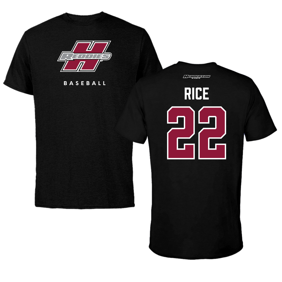 Henderson State University Baseball Black Tee  - #22 Luke Rice