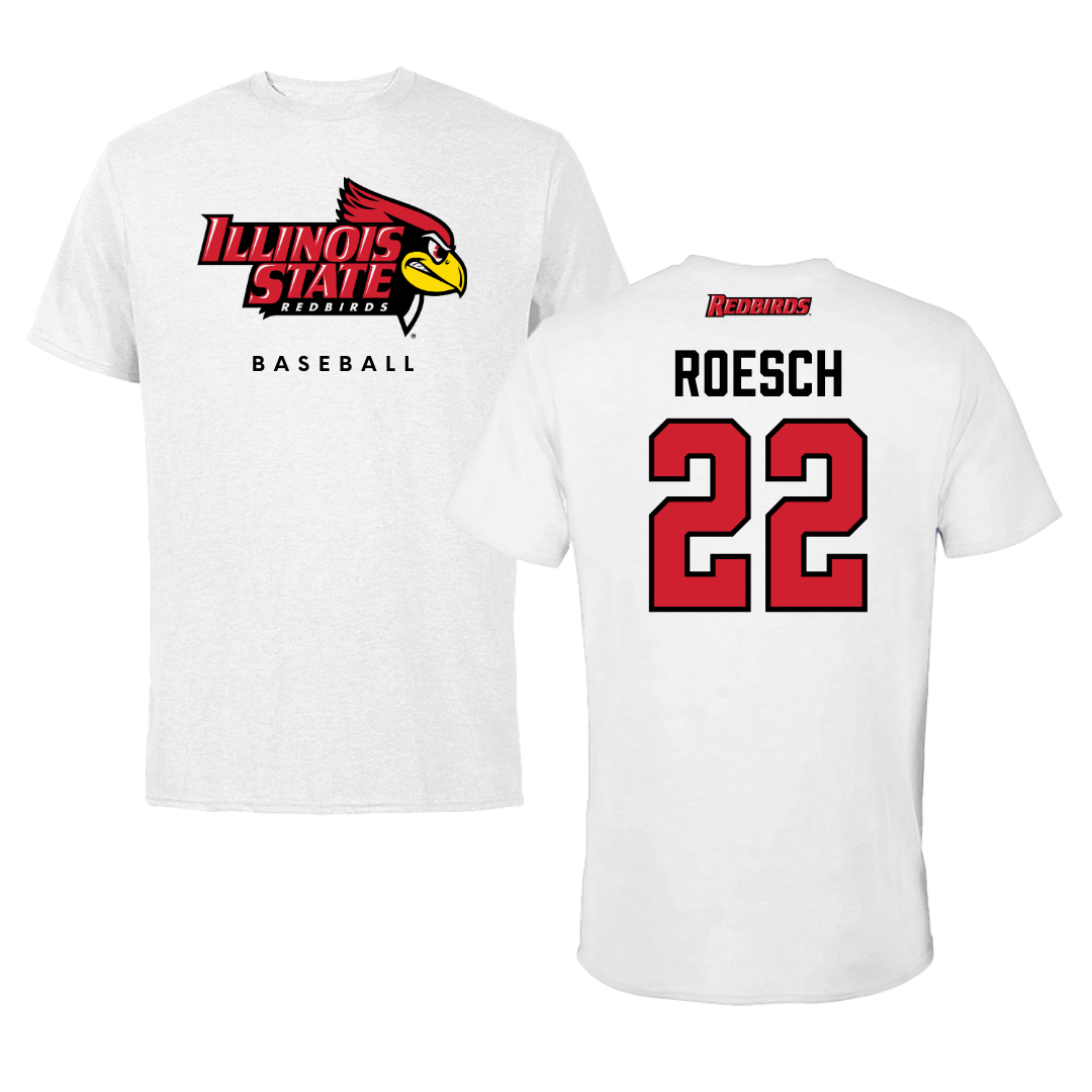 Illinois State University Baseball White Tee  - #22 Braden Roesch